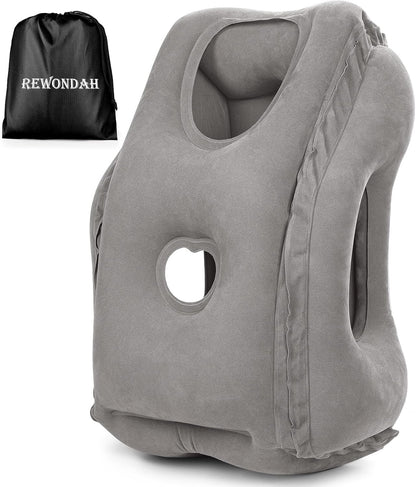 Rewondah Inflatable Travel Pillows for Airplanes | Airplane Pillow for Long Flight | Travel Plane Pillow for Airplanes Sleep Support | Blow up Flight Pillow for Long Flights to Avoid Neck Pain