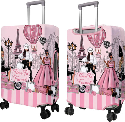 Travel Luggage Cover Suitcase Protector Fits 18-32 Inch Wheel Covers PatternedTravel Related Items Flower Luggage Protector Elastic S