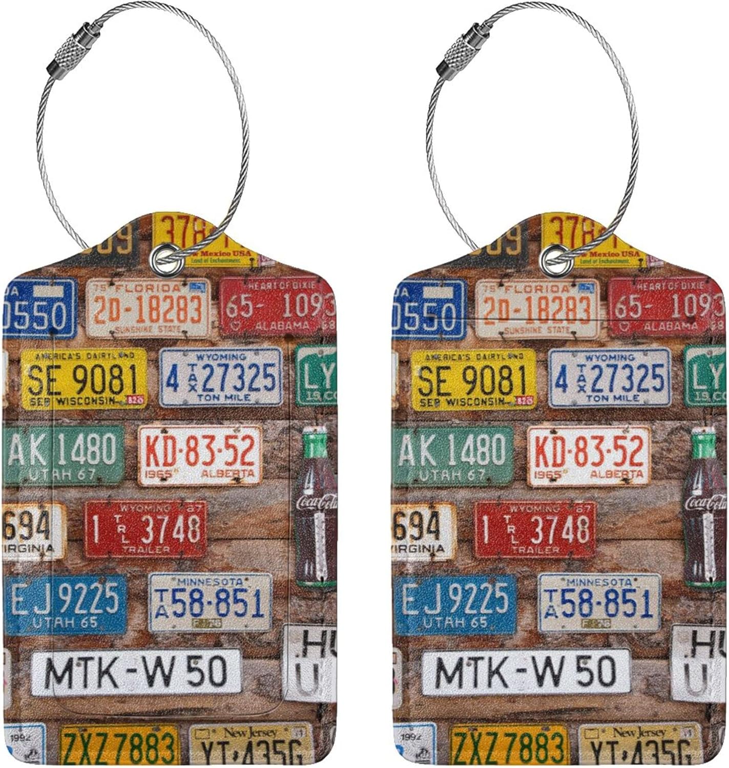 2 Pack Luggage Tags for Suitcases Women Men Kids, License Plates Bag Tags for Leather Luggage with Waterproof Suitcase Tags Privacy Cover Name ID Label Steel Loop for Travel Bag Suitcase