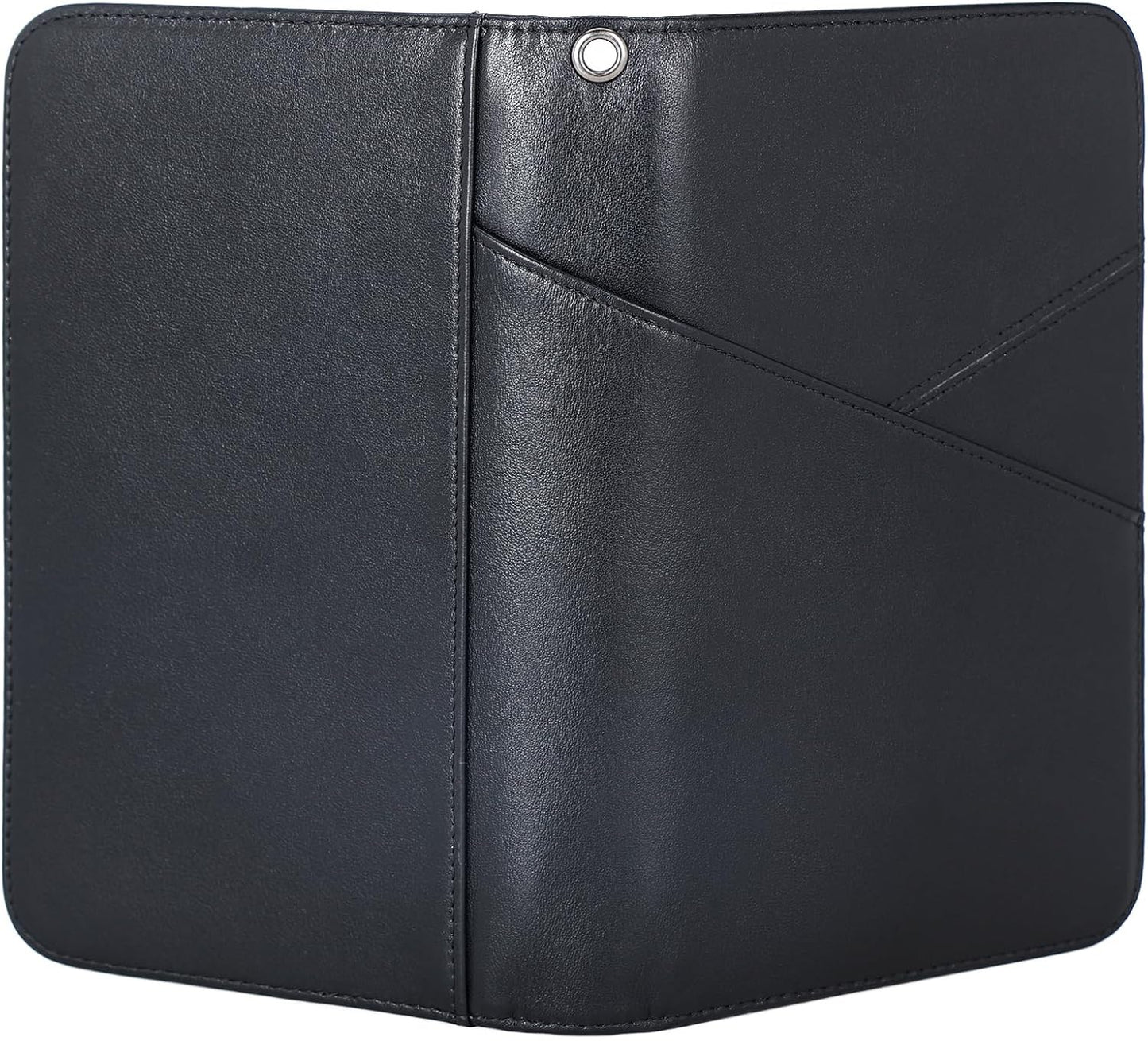 Polare Napa Leather Passport Holder With YKK Zipper RFID Blocking Travel Document Organizer Ticket Holder Cover Case Holds 2 Passports (Black)