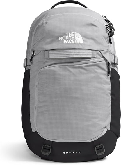 THE NORTH FACE Router Everyday Laptop Backpack | Daypack with Water Repellent Finish, 17" Laptop Sleeve, Reflective Details, Meld Grey/TNF Black-NPF, One Size