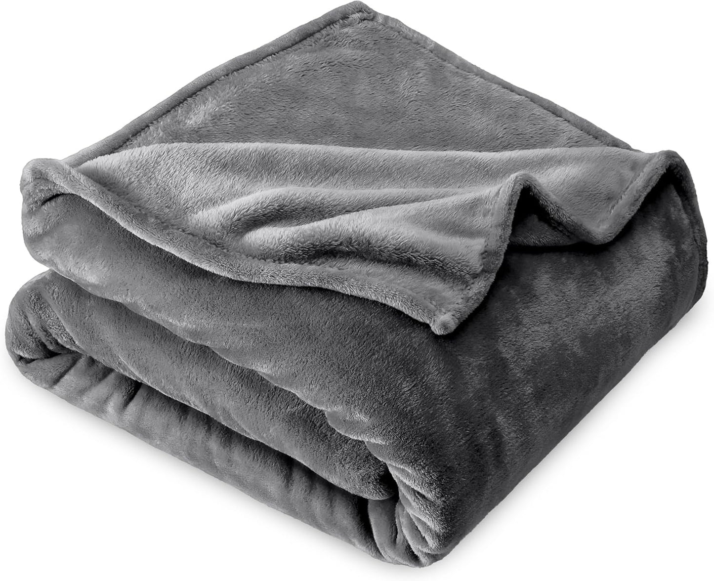 Bare Home Fleece Blanket - Full/Queen - Ultra-Soft Lightweight for Bed, Sofa, and Couch - Luxury Microplush - Cozy Warm Blanket (Full/Queen, Grey)