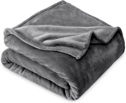 Bare Home Fleece Blanket - Twin/Twin Extra Long - Ultra-Soft Lightweight for Bed, Sofa, and Couch - Luxury Microplush - Cozy Warm Blanket (Twin/Twin XL, Grey)