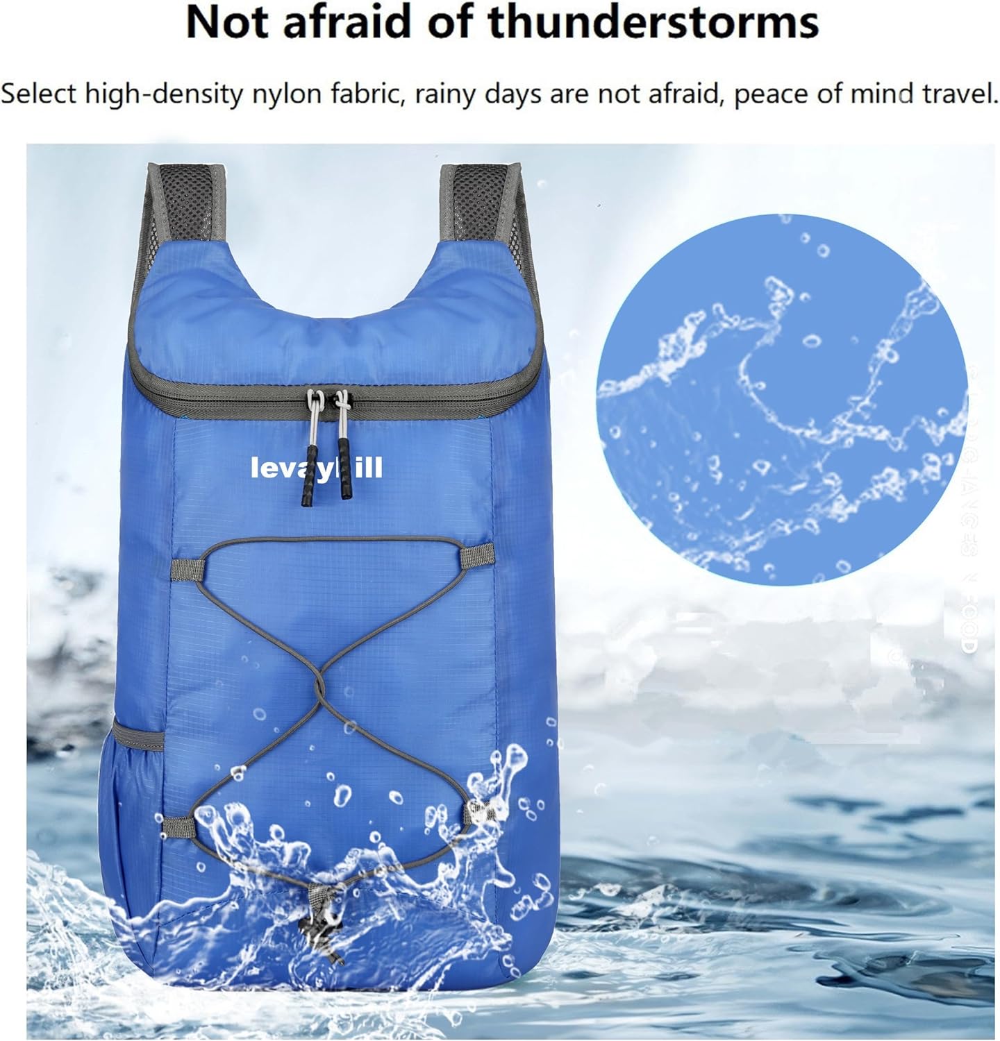 16L Hiking Daypack Lightweight Foldable Travel Backpack Water Repellent Camping Outdoor Packable Easy Carry-on Bag (Royal Blue)