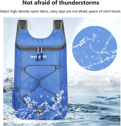 16L Hiking Daypack Lightweight Foldable Travel Backpack Water Repellent Camping Outdoor Packable Easy Carry-on Bag (Royal Blue)