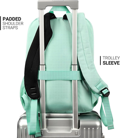 ZORFIN 26L Backpack for College, and Travel: Water Resistant Bookbag - Mint