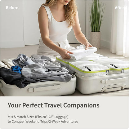 Cipway 5 Set Packing Cubes for Travel Suitcase Organizer for Accessories Luggage Carry On Suitcase Lightweight White