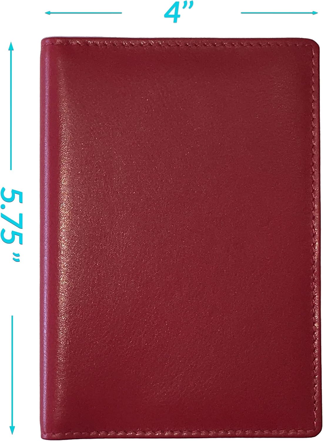 Personalized Monogrammed Red Leather RFID Passport Wallet