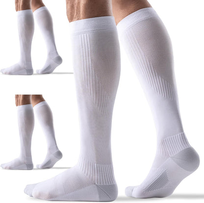 3 Pairs Compression Socks 15-20 mmHg for Women Men - Moderate Support for Circulation, Sports, Travel, Comfort Cuff