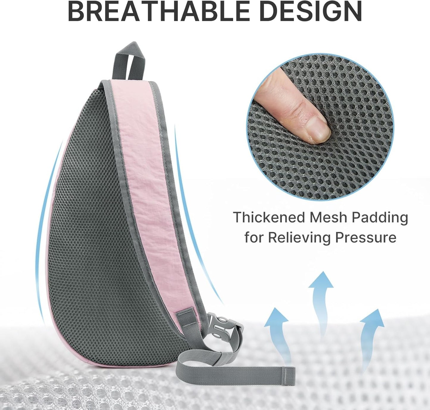 G4Free Sling Bag for Men Women, Small Crossbody Backpack Lightweight Chest Shoulder Bags for Travel, Outdoor and Sports (Pink)