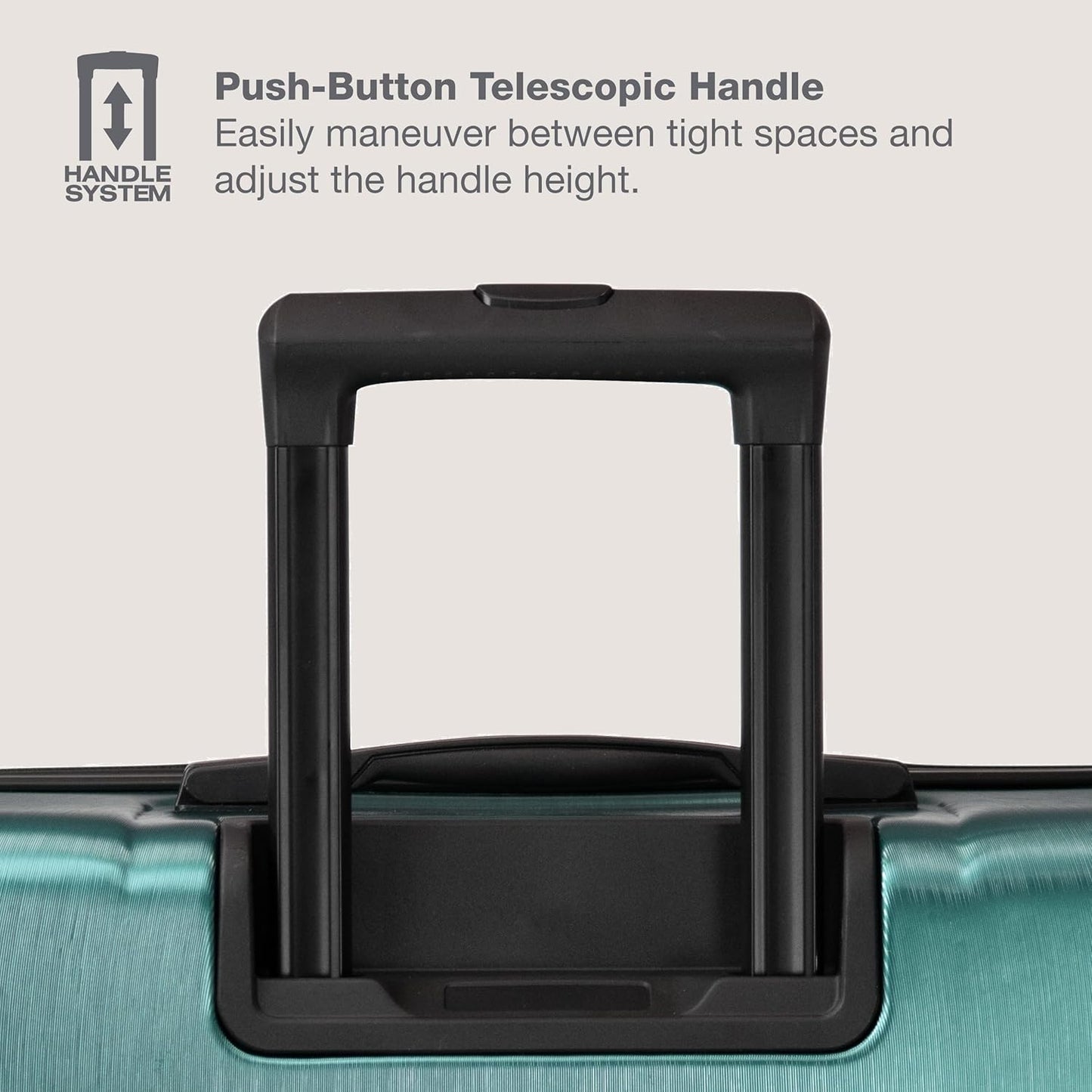 U.S. Traveler Boren Polycarbonate Hardside Rugged Travel Suitcase Luggage with 8 Spinner Wheels, Aluminum Handle, Teal, Checked-Large 30-Inch