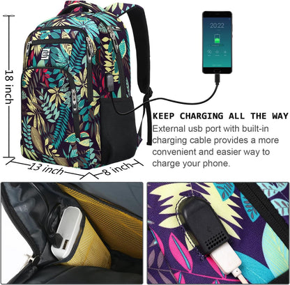 Laptop Backpack,Business Travel Anti Theft Slim Durable Laptops Backpack with USB Charging Port,Water Resistant College Computer Bag for Women & Men Fits 15.6 Inch Laptop and Notebook