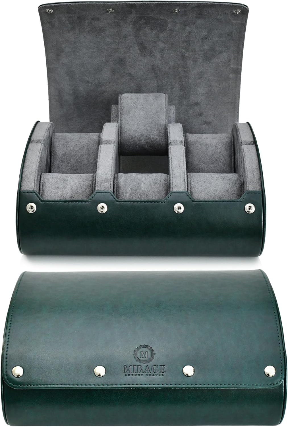 6 watch box display case for men - Travel Case - Royal Green