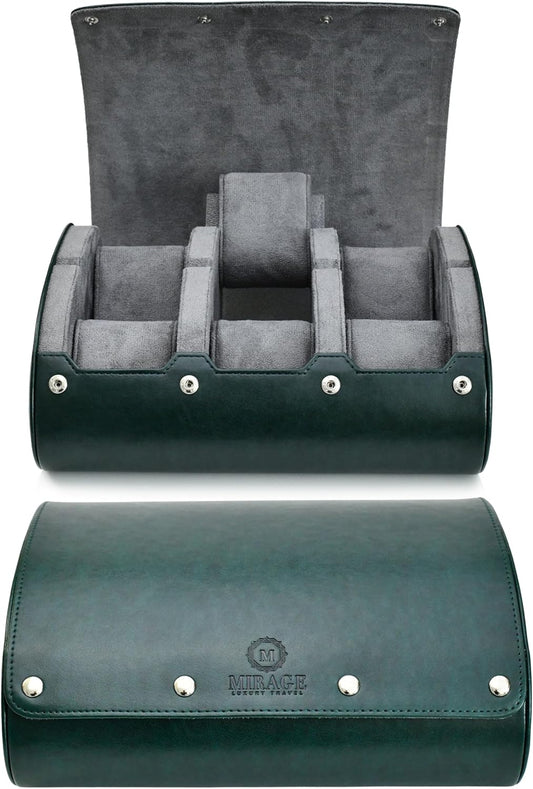 6 watch box display case for men - Travel Case - Royal Green