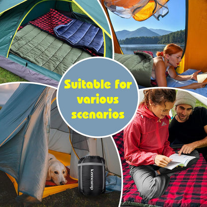 0 Degree Sleeping Bag Cotton Flannel Winter Cold Weather for Adults XXL Sleeping Bag 4 Season Big and Tall with Pillow Compression Sack