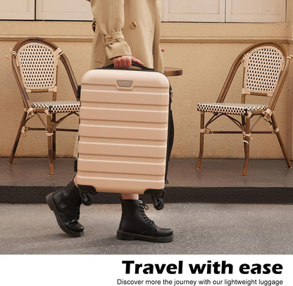 Coolife Luggage 3 Piece Set Suitcase Spinner Hardshell Lightweight TSA Lock (champagne new, 3 piece set(20in24in28in))