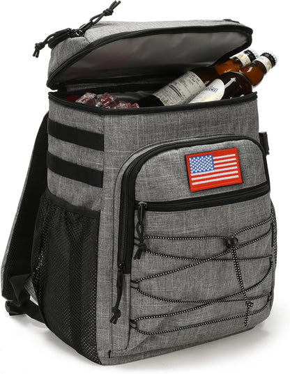 Tactical Backpack Cooler, 25L Cooler Backpack Insulated Leak-Proof, Heavy Duty Large Lunch Backpack, Waterproof Ice Chest Backpack for Men Women Adults Work Daytrip Camping Beach Hiking Accessories