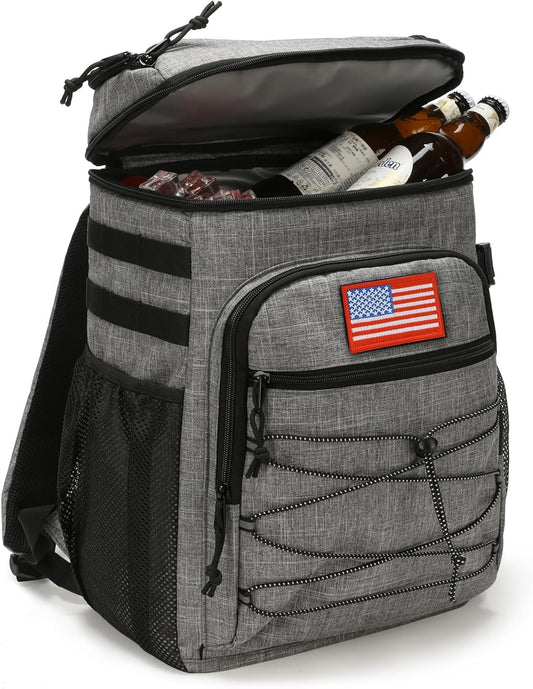 Tactical Backpack Cooler, 25L Cooler Backpack Insulated Leak-Proof, Heavy Duty Large Lunch Backpack, Waterproof Ice Chest Backpack for Men Women Adults Work Daytrip Camping Beach Hiking Accessories