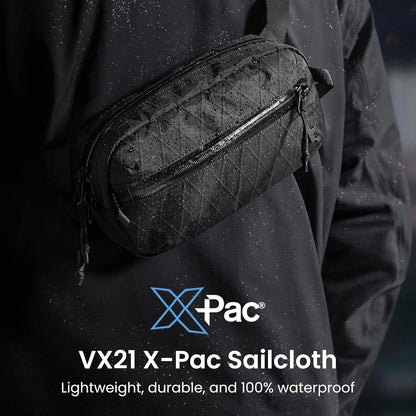 tomtoc 3.5L X-Pac Sling Bag with RFID Blocking, Crossbody Bag Minimalist Chest Shoulder Pack for Men/Women, Water-resistant Lightweight Casual Funny Pack for Travel/Daily Commute