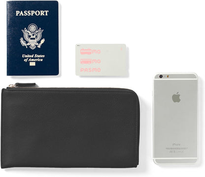 Leatherology Black Onyx Leatherology Slim Zip Travel Wallet - Compact and lightweight, Versatile storage, Zip closure