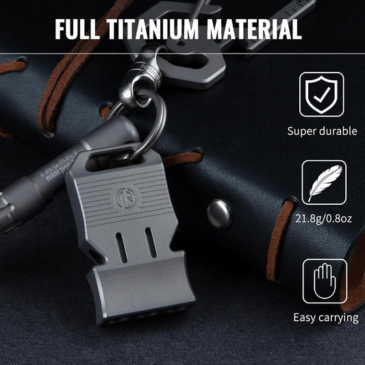 TACRAY Titanium Emergency Survival Whistle, Portable Necklace Whistle, Loud Whistle up to 120~130db, Good for Life Saving, Hiking, Camping, and Pet Training