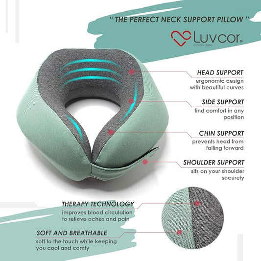 Premium Quality Memory Foam Travel Neck Pillow Bundle - Image 2