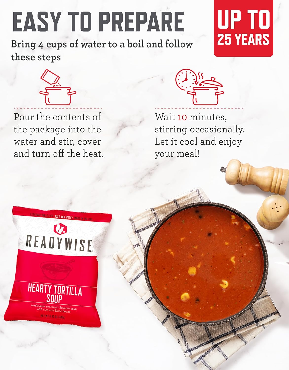 ReadyWise Emergency Survival Gear – Tactical Military Backpack, Camping Essentials Bug Out Bag & Survival Kit, Prepper & Hurricane Supplies, Meal Pouches with up to 25 Year Shelf Life, 64 Piece