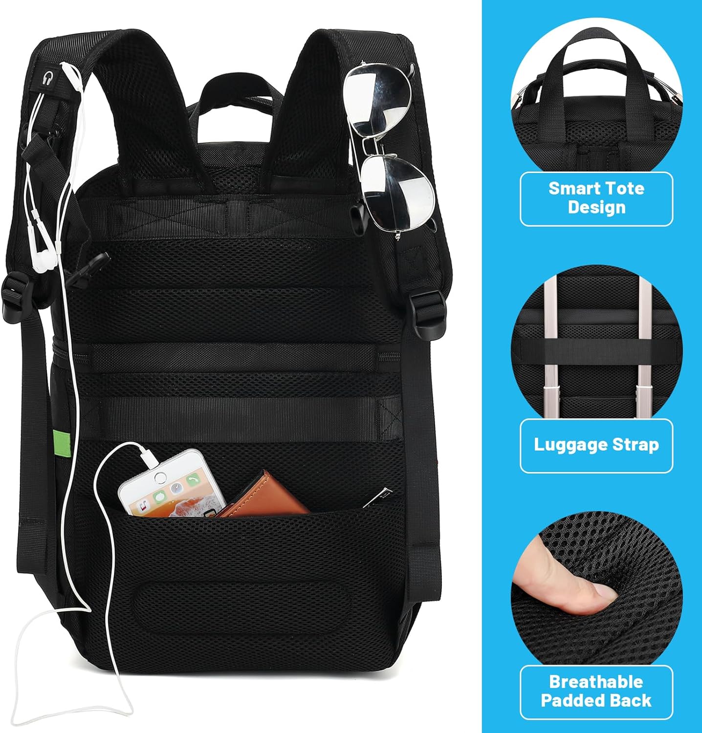 Insulated Cooler Backpack,Double Deck Leakproof Cooler Bag,Insulated Backpack Cooler Lunch Backpack for Men Women