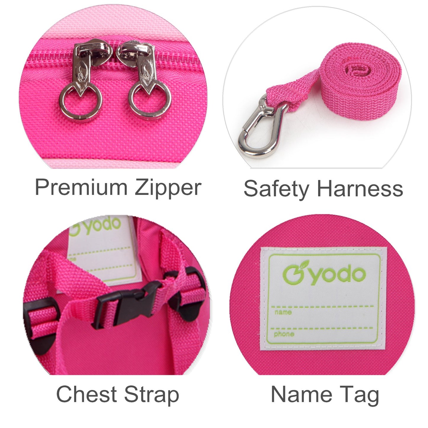 yodo Kids Insulated Toddler Backpack with Leash Safety Harness Lunch Bag