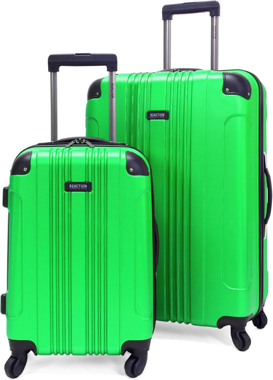 Kenneth Cole REACTION Out of Bounds Lightweight Hardshell 4-Wheel Spinner Luggage, Kelly Green, 2-Piece Set (20" & 28")
