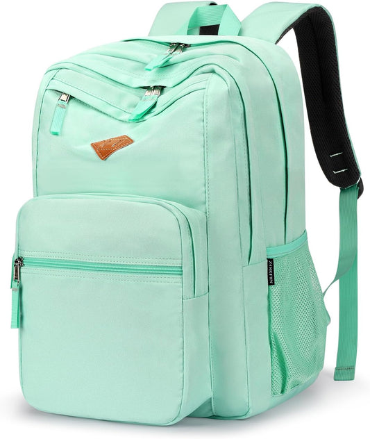 ZORFIN 26L Backpack for College, and Travel: Water Resistant Bookbag - Mint