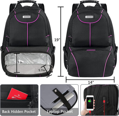 VECKUSON Laptop Backpack, 15.6 Inches, Purple, Unisex