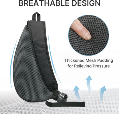 G4Free Sling Bag for Men Women, Small Crossbody Backpack Lightweight Chest Shoulder Bags for Travel, Outdoor and Sports (Black-grey)