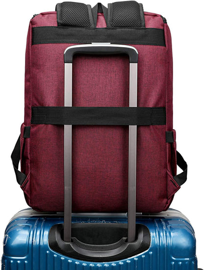 YALUNDISI Vintage Backpack Travel Laptop Backpack with usb Charging Port for Women & Men College Backpack Fits 15.6 Inch Laptop Red