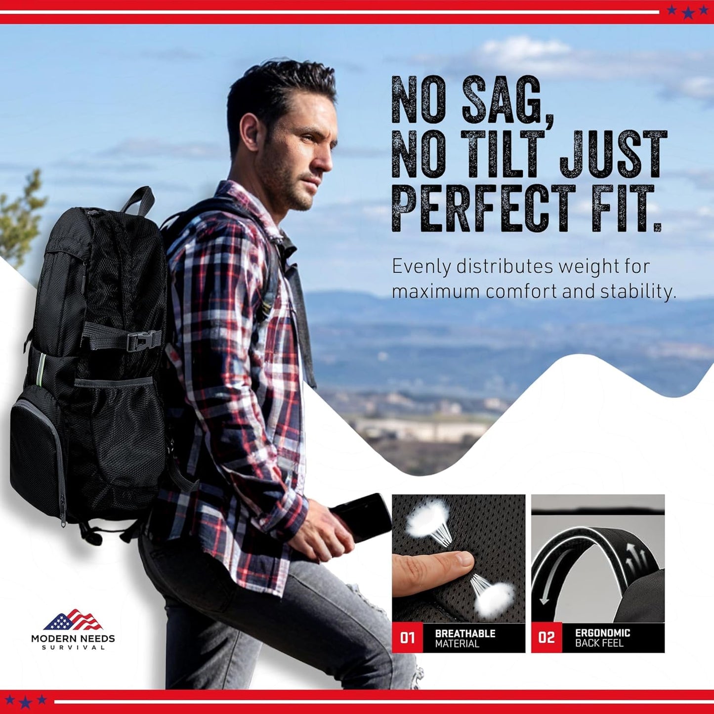 Ready Pack 35L — Foldable Backpack for Travel | Lightweight, Water Resistant Hiking Daypack | Compact, Packable Backpack for Men & Women | Great for Camping & Daily Use