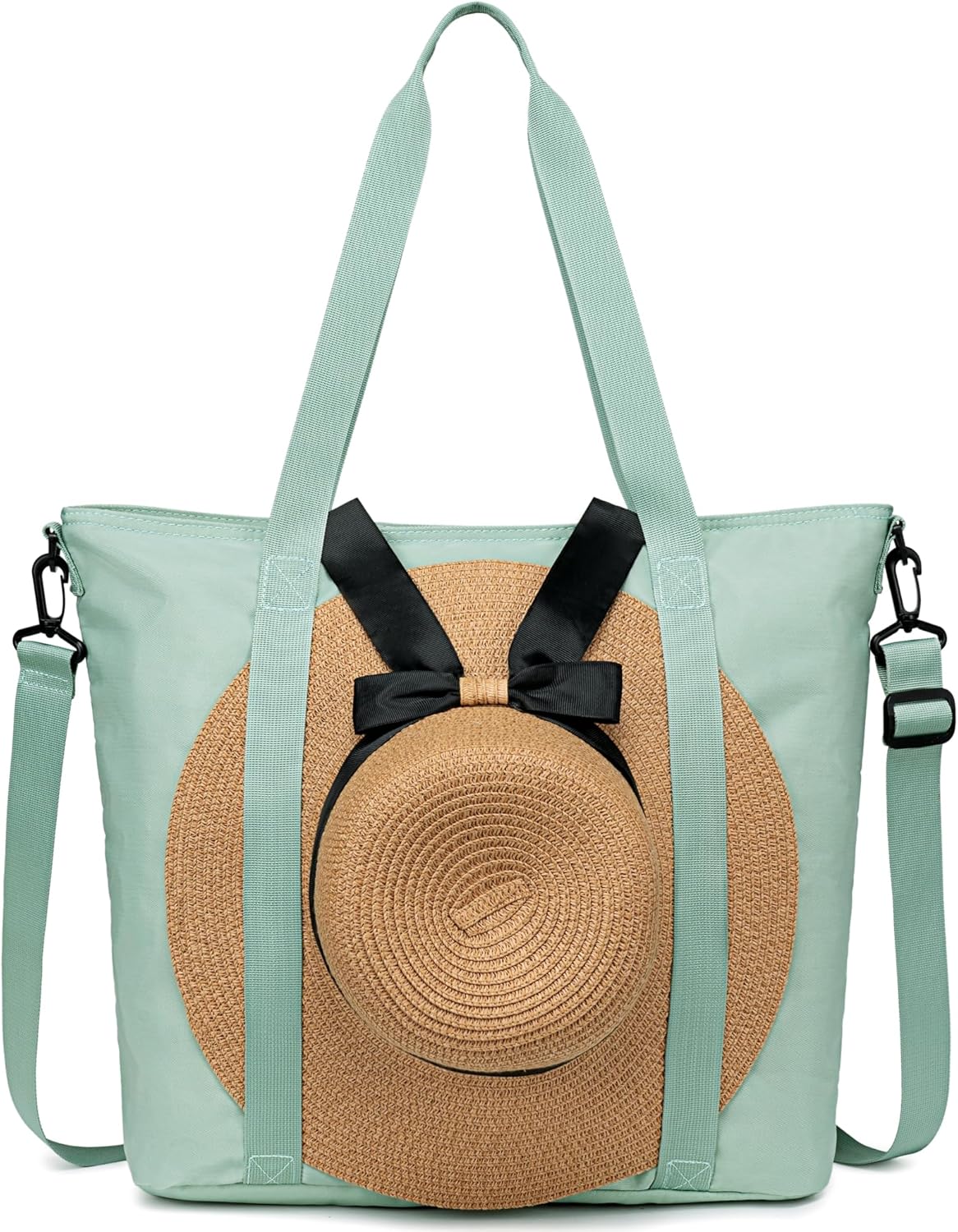 LEDAOU Beach Bags for Women, Beach Bags Waterproof Sandproof, Packable Beach Tote Bag with Zipper Travel Sports