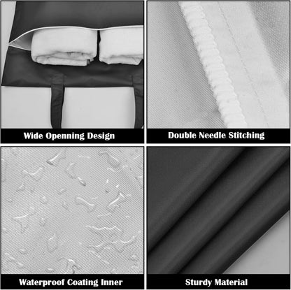 2 Pcs Large Travel Laundry Bag - Washable Waterproof Wet Bag for Dirty Clothes, Swimsuit, Workout, Gym, Swimming Pool, Yoga, College Dorm (Black+Blue)