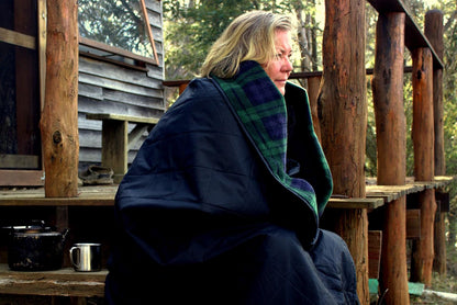 DOWN UNDER OUTDOORS Large Waterproof Windproof Extra Thick 350 GSM Quilted Fleece, or Sherpa Stadium Blanket