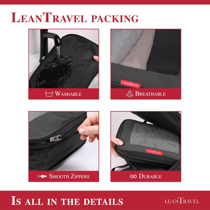 Compression Packing Cubes for Travel Organizers with Double Zipper, LeanTravel