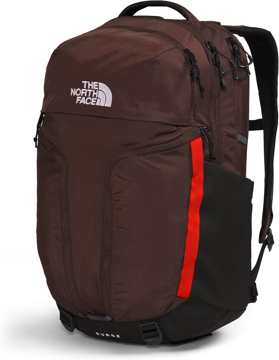 The North Face Surge Commuter Laptop Backpack, Coal Brown/Fiery Red/TNF Black, One Size