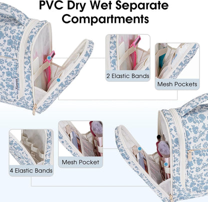 Narwey Hanging Toiletry Bag for Women Travel Makeup Bag Organizer Toiletries Bag for Cosmetics Essentials Accessories