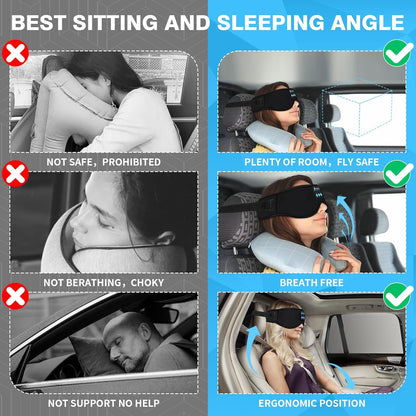 Joythink Sleep Headphones Headband Sleep Mask Eye Mask 3D Deep Bluetooth for Sleeping Blackout Washable Music Eye Cover with Speaker Microphones Black