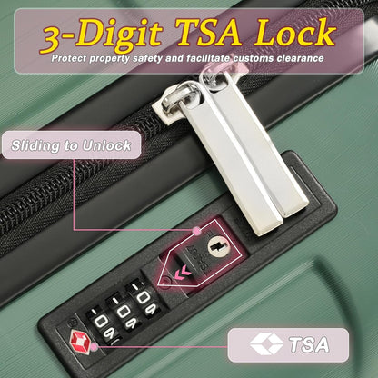 Merax Carry on Luggage Set, 20 Inch Hardshell ABS Suitcase with Spinner Wheels, Built-in TSA Lock & 2 Packing Cubes Airline Approved for Business Weekend Travel