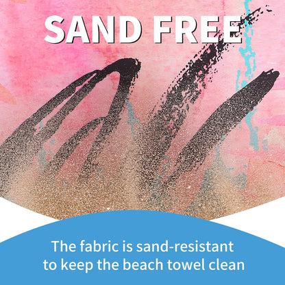 6 Pack Lightweight Thin Beach Towel Oversized 71"x32" Big Extra Large Microfiber Sand Free Towels for Adult Quick Dry Travel Camping Beach Accessories Vacation Essential Gift Turtles Shell Stripe Leaf