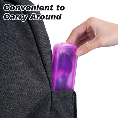 Travel Utensils with Case, 4-Piece Stainless Steel Portable Cutlery Set, Reinforced Case with Buckle Design, Lunch Box for Camping Work School, Include Fork Spoon Knife, Dishwasher Safe, Rainbow