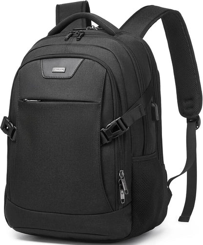 DUSLANG Anti-Theft Laptop Backpack, Black, 15.6-14-13 Inch Laptop Sleeve, USB Charging Port