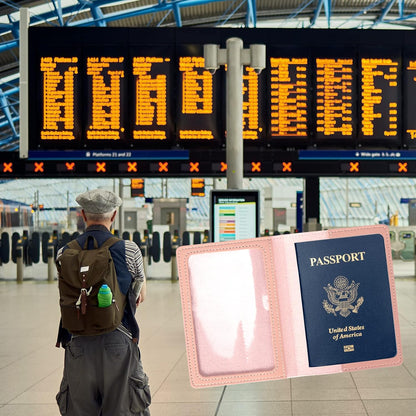 2 Pack Passport covers and Vaccine Card Holder Arouselove PU Leather Passport Wallet Vaccine Case Protector Slot Travel Passport Wallets for Women & Men