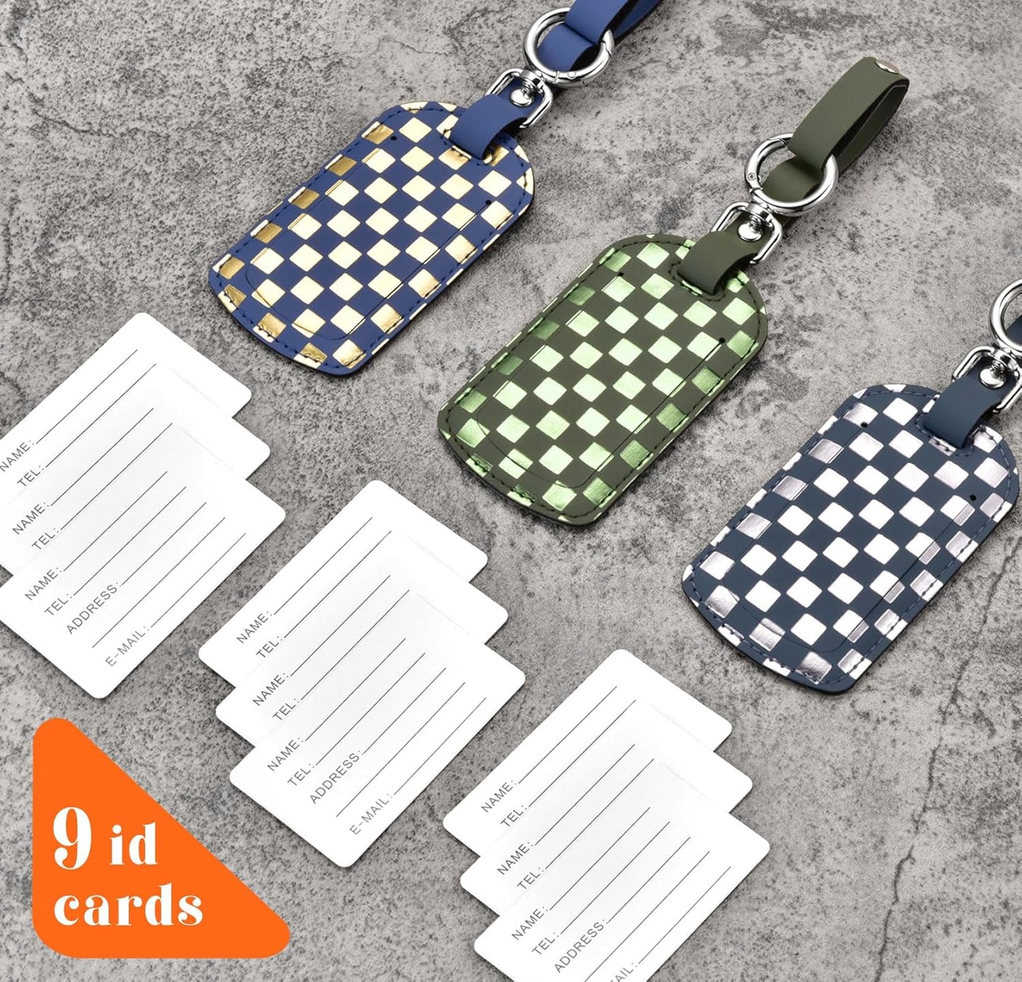 Luggage Tags for Suitcases Travel Accessories: Leather Luggage Tag 3 Pack TSA Approved, Airplane Travel Essentials for Men, Bag Tags for Luggage Long Flight Must Haves Travels Gifts Airport Essentials