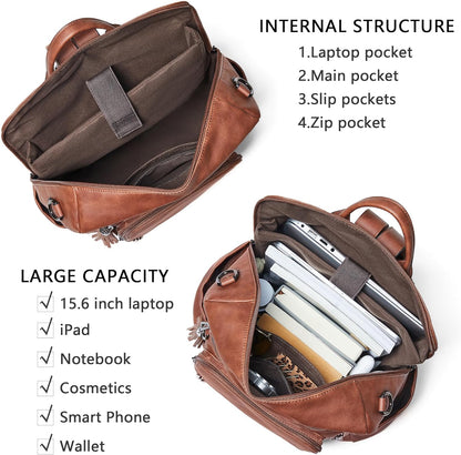 Shrrie Vegan Leather Laptop Backpack for Women 15.6 inch Work Backpack Fashion Travel Backpack Purse for Business College