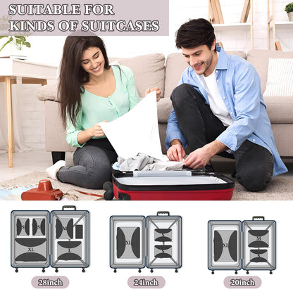 8 Set Compression Packing Cubes for Travel, Packing Cubes Compression Travel Accessories Expandable Packing Organizers for Carry on Luggage Suitcase (Gray)